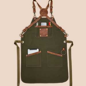 HAMII APPARELS Artisan <b>Leather</b> <b>Apron</b> for Chefs Craftsmen-Multi-Purpose Customized Unisex Private Label High Quality All Sizes - Product Image 1