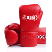 Gants de boxe professionnels en cuir de vachette 16 OZ avec fermeture à lacets, personnalisés, moulés à la main haute densité pour le kick boxing, le Sanda et le MMA