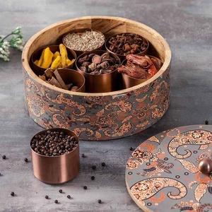 Caja de especias de madera redonda de 3L hecha a mano, tapa de Acacia, logotipo personalizable para almacenamiento de condimentos, uso en la cocina para cualquier ocasión sostenible - Product Image 6