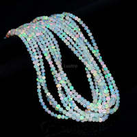 Perles lisses en opale de feu d'Éthiopie naturelle AAA+ de 16 pouces, multicolores, 3-5,5 mm, pour la fabrication de bijoux, vente en gros