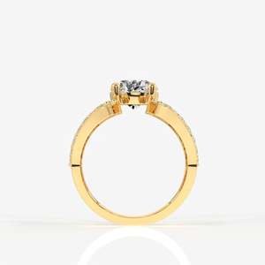 Anillo de cóctel con diamante cultivado en laboratorio y corte portugués, anillo de oro de 18 quilates - Product Image 4