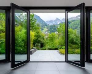 Porte battante en aluminium au design moderne à prix d'usine Patio extérieur avec double vitrage pour villas et bâtiments commerciaux - Product Image 5