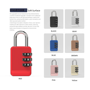 Gimnasio Equipaje Viaje Aleación de zinc Código de alta seguridad Número <span class=keywords><strong>Candado</strong></span> de combinación de <span class=keywords><strong>3</strong></span> dígitos - Product Image 4