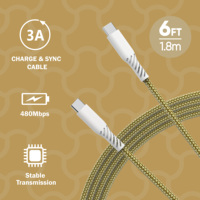 Cable USB-C de Carga Rápida de 60W con Certificación MFI, Cubierta de Nailon, Carcasa de PVC con Diseño de Piel de Dragón, Blindaje Trenzado, para Computadora
