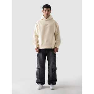 Sweat à capuche en soie crème pour femme, respirant, tricoté, coupe oversize, avec fermeture éclair, idéal pour l'hiver, avec lettres brodées et broderie en tissu éponge - Product Image 3