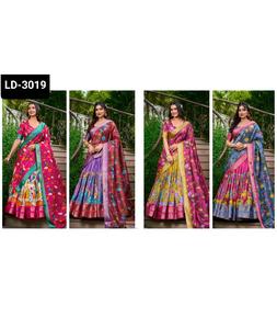 Les dernières femmes portent du velours de style indien et pakistanais Lehenga Choli avec une séquence lourde fonctionne avec un imprimé floral fantaisie Dupatta - Product Image 1