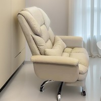 Vente en gros Chaise de bureau de direction en cuir PU patron, confortable, à dossier haut, moderne et pivotante, couleur beige, équipement de bureau