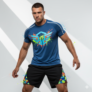 Camiseta de Cuello Redondo para Hombre, Algodón Suave de Alta Calidad, Manga Corta, Estampado Personalizado, Cómoda, Informal, Perfecta para Uso Diario - Product Image 1