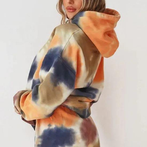 Sudadera Corta con Capucha Tie-Dye de Alta Calidad para Mujer, Hecha a Medida, Nueva Moda Otoñal, Sudaderas Casuales Ecológicas - Product Image 3