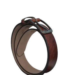 Ceinture de profil en cuir de peau de vache marron en relief de style décontracté de qualité supérieure avec alliage pour boucle personnalisable de la vente en gros - Product Image 1