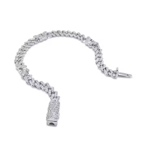 Moissanite diamante cubano enlace pulsera Hip Hop joyería 925 Plata 18K chapado en oro diseño completo helado para hombres regalo de lujo - Product Image 3