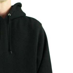 Sweat à capuche noir personnalisable pour homme pour l'hiver pour la conception d'impression bouffante avec technique brodée Sweat à capuche vierge personnalisé - Product Image 5