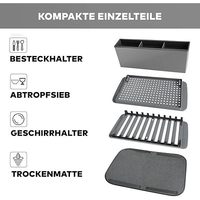 Égouttoir à vaisselle pliable à séchage rapide GranFore, tapis en plastique PP, design minimaliste, drainage efficace pour la cuisine, ovale moderne, Italie