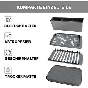 Escurridor de Platos Plegable de Secado Rápido con Tapete de Microfibra, Práctico Escurridor para una Drenación Eficiente - Product Image 4