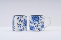 Tasse et tasse en céramique japonaise antique tasse à café fleur bleue soucoupe rétro après-midi tasse à café en céramique avec soucoupe