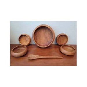 Juego de cuencos de sopa y salsa de madera de fábrica al por mayor de alta calidad con cuchara para accesorio de mesa de cena de fiesta - Product Image 1