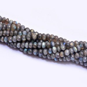 Labradorita 7mm-8mm Rondelle cuentas facetadas fuego Natural labradorita alto Flash piedras preciosas semipreciosas Rondelle cuentas para joyería - Product Image 4