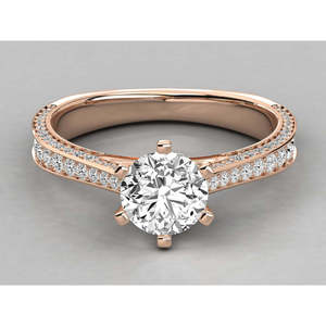 Bague en or 9 carats pour femme, sertie d'un diamant de laboratoire taille brillant, style solitaire - Product Image 6