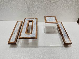 Plateau de service en acrylique de style animal en nacre polie, best-seller, écologique, avec incrustation de perles, meilleur cadeau pour le Ramadan - Product Image 2