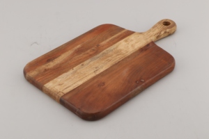 Planche à découper en bois d'acacia avec poignée grise et trou de suspension pour couper les légumes Planche à fromage Planche Charcutier - Product Image 6
