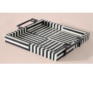 Bandeja de cuerno de diseño Rectangular hecha a mano, bandeja para servir café y té, bandeja de cuerno decorativa para mesa para Cocina - Product Image 3