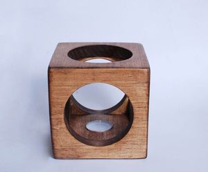 Porte-bougie rustique en bois pour la décoration de la maison, centre de table de camping, style ferme, idée cadeau pour les aventuriers - Product Image 2