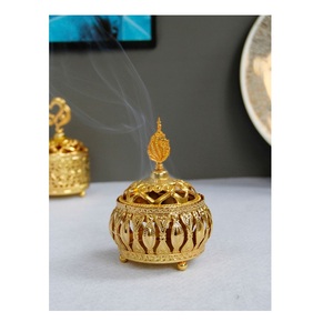 เครื่องเผาธูปโลหะสีทองอุปกรณ์ตกแต่งทางศาสนาที่ทันสมัยดีไซน์หรูหราสำหรับงานเลี้ยงงานแต่งงานในบ้าน - Product Image 1