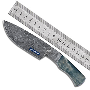 Cuchillo de caza personalizable hecho a mano, hoja de acero damasco de alta calidad, mango de hueso de camello teñido, Funda de cuero de vaca grabada con láser - Product Image 4