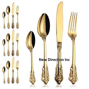 Couverts de qualité supérieure pour mariage maison hôtel restaurant dessus de table décoratif 2 pièces finition or ensemble de couverts - Product Image 3