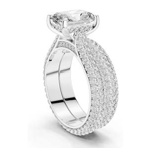 5.20 CT Radiant Cut Lab Diamond Engagement <b>Ring</b> <b>Set</b> for <b>Women</b> VVS-VS EF Clarity 18KT, 14KT, 10KT Gold & 925 Silver Rose, - Product Image 5
