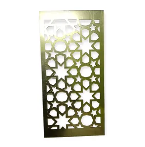 acrylic jali lattice golden home decor wall art home hotel renovation new fashion hot sell cnc lazer cut star pattern