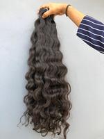 100% mentah tidak diproses Indian candi keriting kutikula mesin selaras Double Weft tunggal Donor terbaik penjualan laris ekstensi rambut manusia