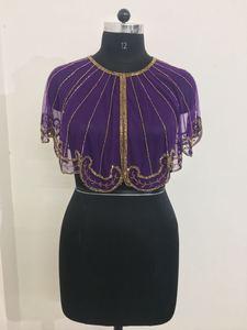 Seaside Club Party Wear Best-Selling Net Fabric Hand Beads Work Ponchos Top Shrug Blouse <b>Cardigan</b> Shirt Style 2025 Sexy Wear - Product Image 3