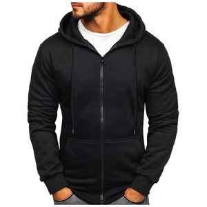 Sudadera informal de invierno para hombre, Sudadera con capucha, abrigo acolchado de felpa francesa de alta calidad, cremallera bordada, diseño sólido siguiente - Product Image 3
