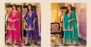 New Heavy Rayon Chinon Embroidery Work Formal Party Women's Quick Dry <b>Kurti</b> - Product Image 2