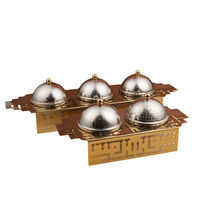 Ensemble de service élégant pour desserts, design moderne et luxueux, fait main, sans BPA, écologique, résistant à la chaleur, plateau, bol, couvercle, métal, bois