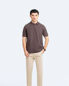 Chemise décontractée imprimée de qualité supérieure pour hommes, manches courtes, coupe classique, tissu en coton tricoté 220g, séchage rapide, broderie de logo personnalisée - Product Image 2