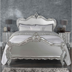 Cama de ratán Estelle plata estilo francés antiguo - Product Image 3