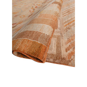 พรมไหมพรมผสมไหมไผ่ถักมือสีเบจและสีน้ำตาลลายเรขาคณิตรูปสี่เหลี่ยมผืนผ้าสำหรับใช้ในห้องนั่งเล่นที่บ้าน-รุ่น Les-865 - Product Image 2