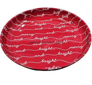 Plateaux de service ronds élégants en argent noir et or avec des motifs détaillés parfaits pour servir des collations et améliorer la décoration - Product Image 3