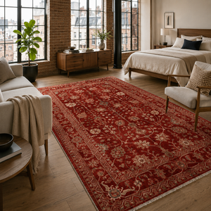 Alfombra lavable Netline Home Rich Border Deep Red Heritage - Product Image 3