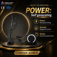 Elliptique de fitness commercial à résistance magnétique avec écran LED pour salle de sport à domicile