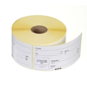 HENDI Set di 500 Posate Monouso Multiuso Facilmente Rimovibili, Etichette Rotanti Bianche per Alimenti 100x50mm - Product Image 1