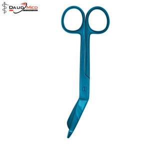 กรรไกรตัดผ้าพันแผลที่ใช้ในการผ่าตัดมีปลายทู่และปลายทู่สีฟ้า - Product Image 2