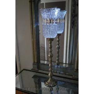 Soporte de huracán de cristal Glam brillante y brillante de lujo, soporte de vela de Metal, decoración de mesa, centro de mesa para bodas - Product Image 1