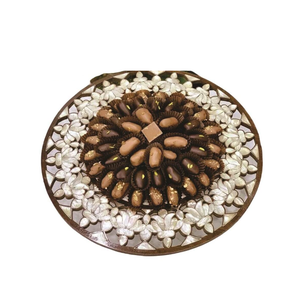 Assiette à dessert en chocolat et bois MOP et bois Assiette de service snacks de forme ronde de haute qualité pour ustensiles de cuisine - Product Image 4