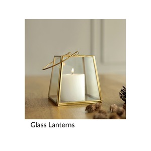 Décoration maison lanterne blanche décor mariage décor métal et verre lanterne grande lanterne pour bougies - Product Image 1
