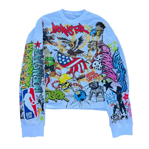 High Quality Streetwear 300gsm Custom Logo DTG Printed Long Sleeve Baggy Boxy Thermal Cotton <b>Waffle</b> <b>Shirt</b> Men's - Product Image 1