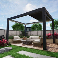 Pérgola Bioclimática Retráctil de Aluminio con Techo Automático Impermeable y Detección de Viento para Exteriores de Villas