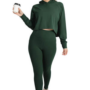 เสื้อฮู้ดครอปผู้หญิงทรงเข้ารูป แขนยาว พิมพ์โลโก้ตามสั่ง คุณภาพสูง สำหรับผู้ใหญ่ - Product Image 3